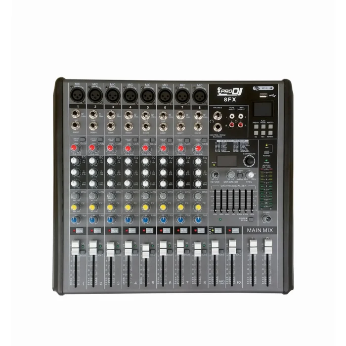8FX PRO DJ Mezclador de audio análogo