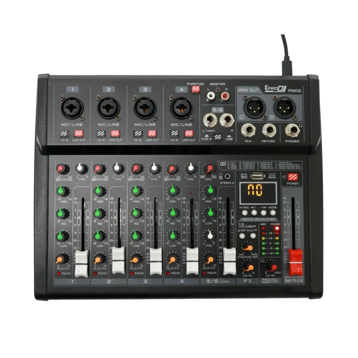 PM06 PRO DJMezclador análogo 4 canales