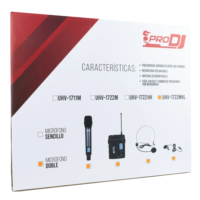 MICROFONO DOBLE UHV-1722M PRO DJ