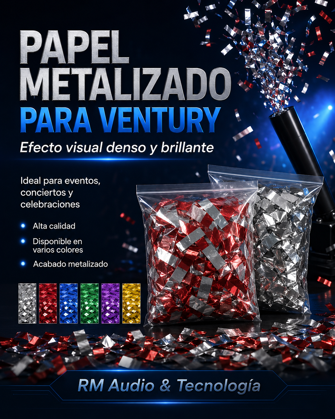 Papel metalizado para máquina de explosión Venturi